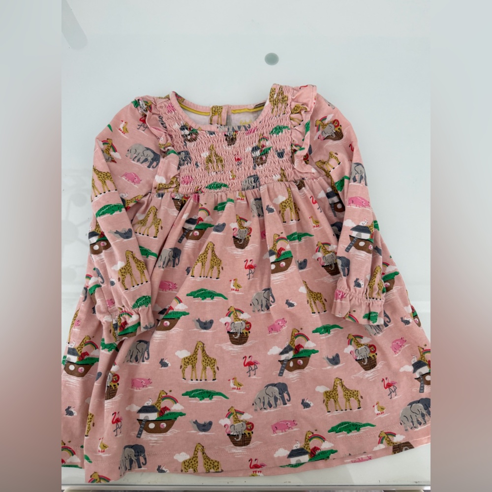 Baby Boden Pink Noah’s Arc Print Dress